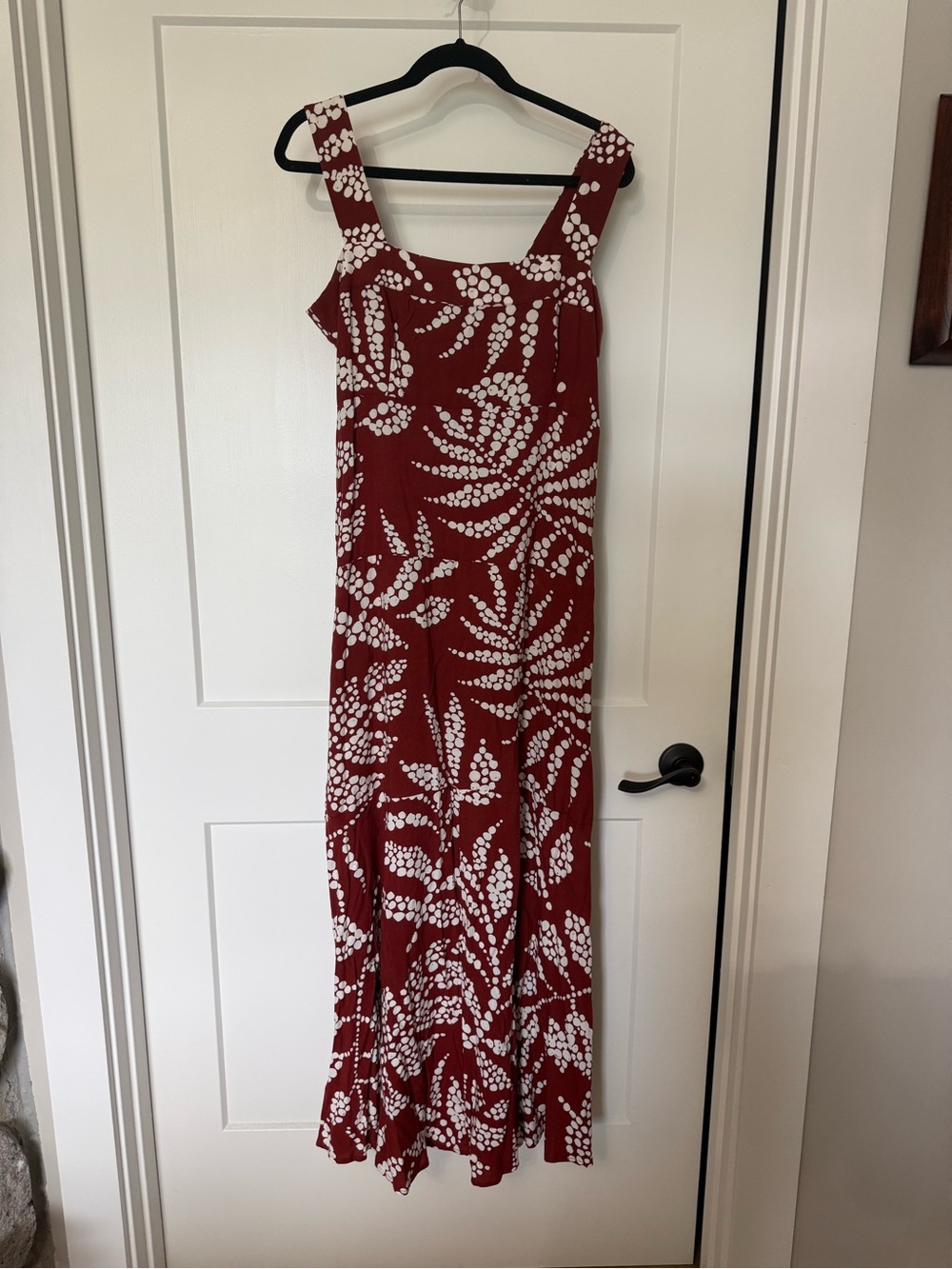 Vince Camuto Rust Midi Dress with White Dot Print